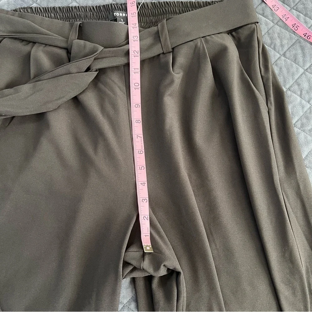 Torrid Wide Leg Pants Womens 1X 14 16 Crepe Tie Front Black High Rise V